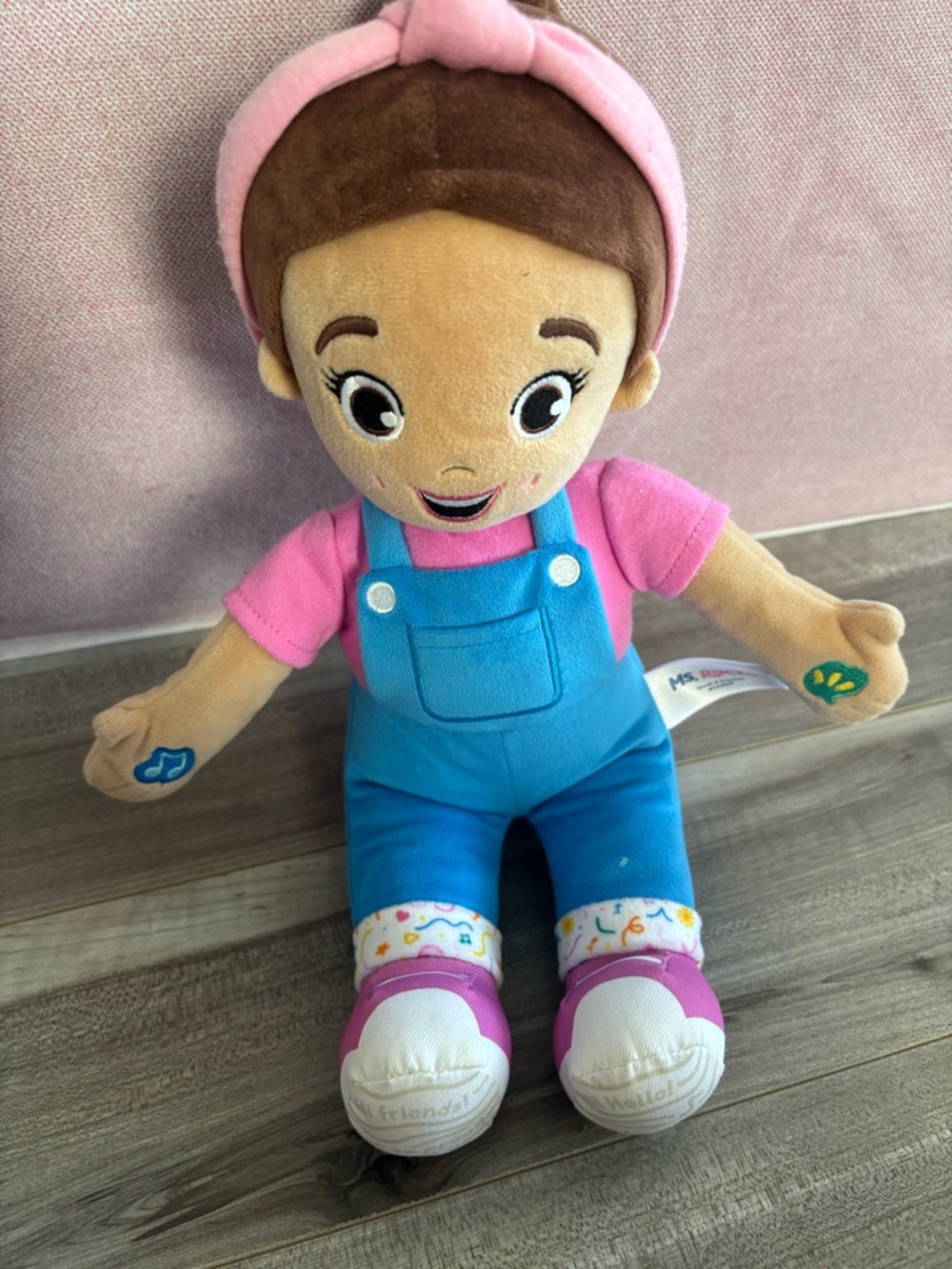 Miss Rachel Plush Activity Doll in Pink and Blue - Soft Interactive Toy